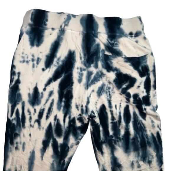 Young Fabulous & Broke Tie Dye Navy & Cream Soft Sweatpants Joggers Size L - Picture 4 of 10